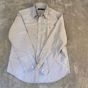 Ralph Lauren Men’s 100% Cotton Long Sleeve Button Down Grey Color Flesh Pony XL